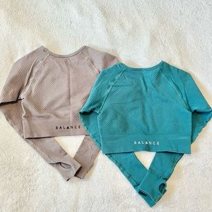 Balance Athletica Quartz Long Sleeve Compression Crops S